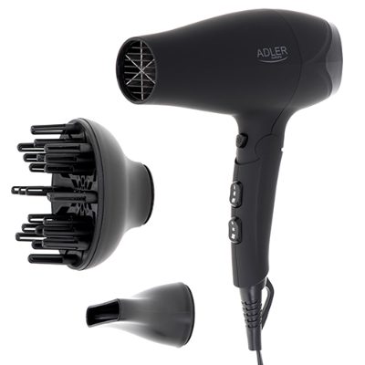 Hair dryer, AD 2267, 2100 W, Number of temperature settings 3, Diffuser nozzle, Black