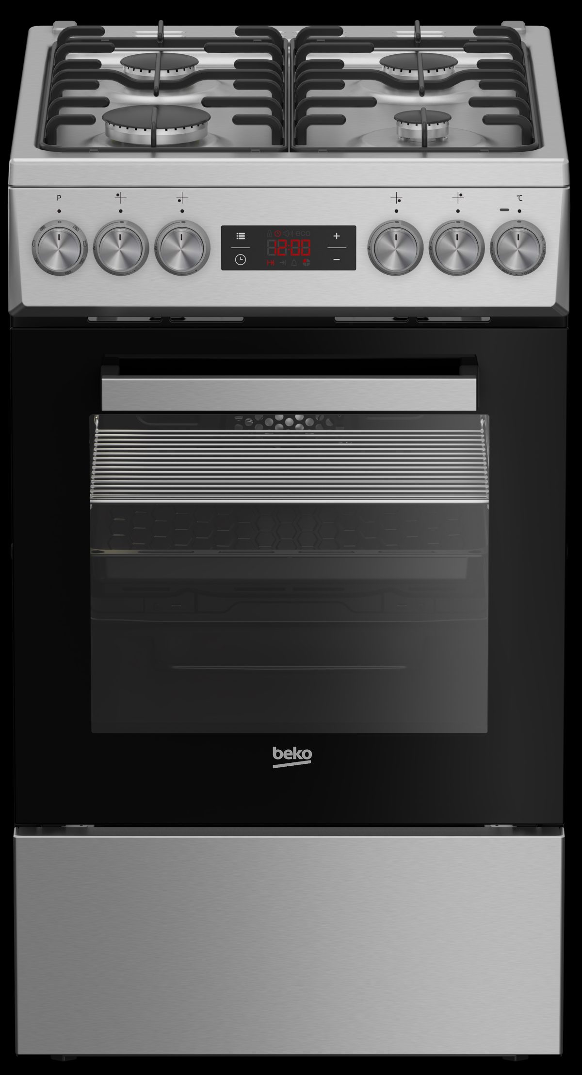 BEKO Cooker, FSM52321DXDT, Hob type Gas, Oven type Electric, Stainless Steel, Width 50 cm, Grilling, Depth 60 cm, 60 L