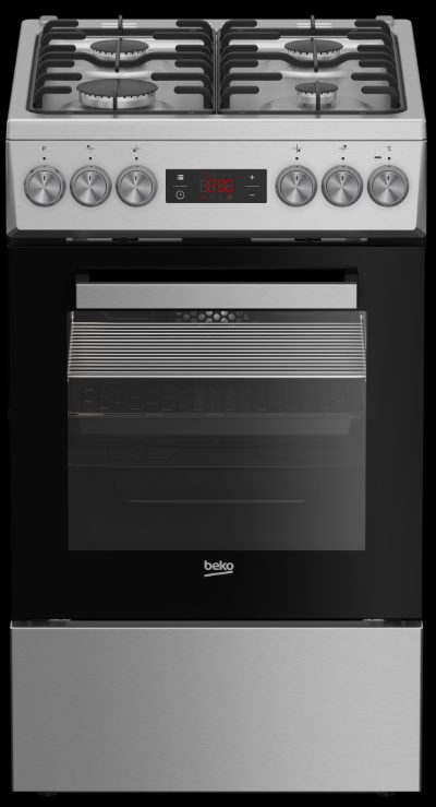 BEKO Cooker, FSM52321DXDT, Hob type Gas, Oven type Electric, Stainless Steel, Width 50 cm, Grilling, Depth 60 cm, 60 L