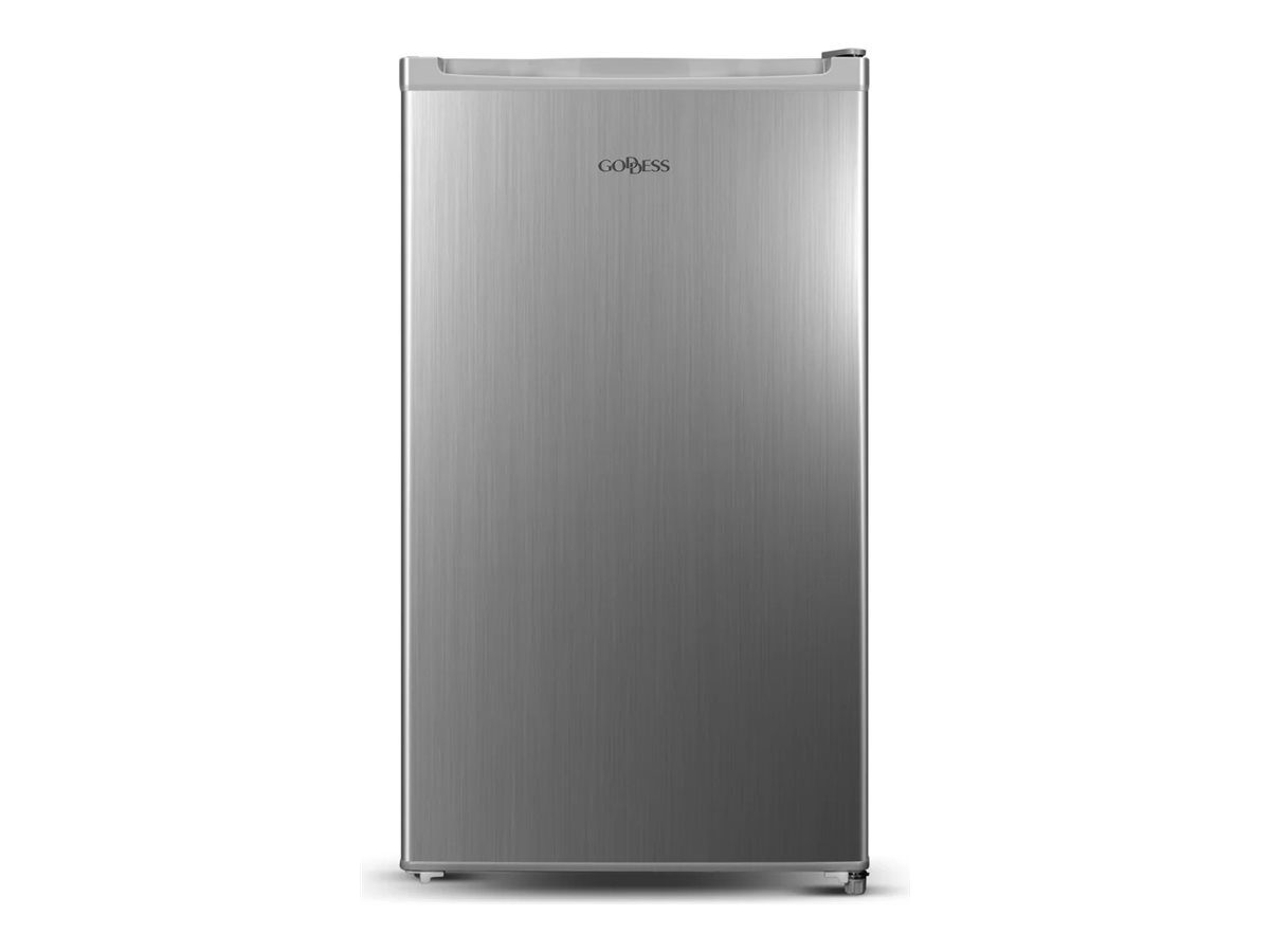 Goddess Refrigerator, GODRSE085GS8SSE, Energy efficiency class E, Free standing, Larder, Height 85 cm, Fridge net capacity 90 L, 39 dB, Silver
