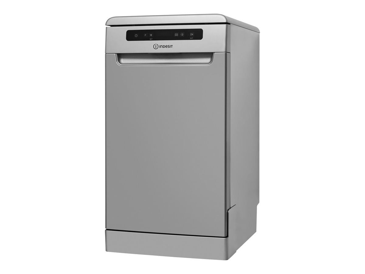 INDESIT Dishwasher, DSFO 3T224 C S, Free standing, Width 45 cm, Number of place settings 10, Number of programs 9, Energy efficiency class E, Display, Silver