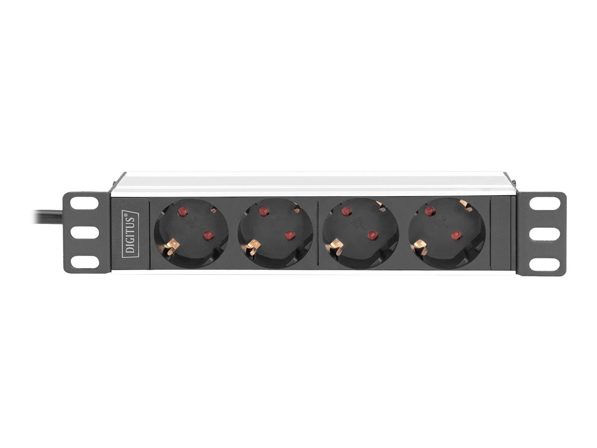 10” Socket Strip with Aluminum Profile, 4-way safety sockets, DN-95418