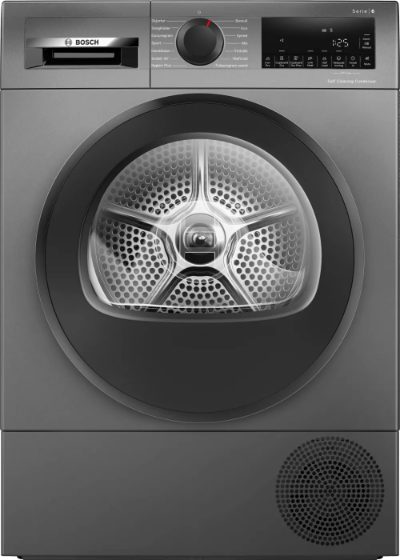 Bosch Dryer Machine with Heat Pump, WQG245DXSN, Energy efficiency class Class C, Front loading, 9 kg, Condensation, LCD, Depth 61.3 cm, Grey