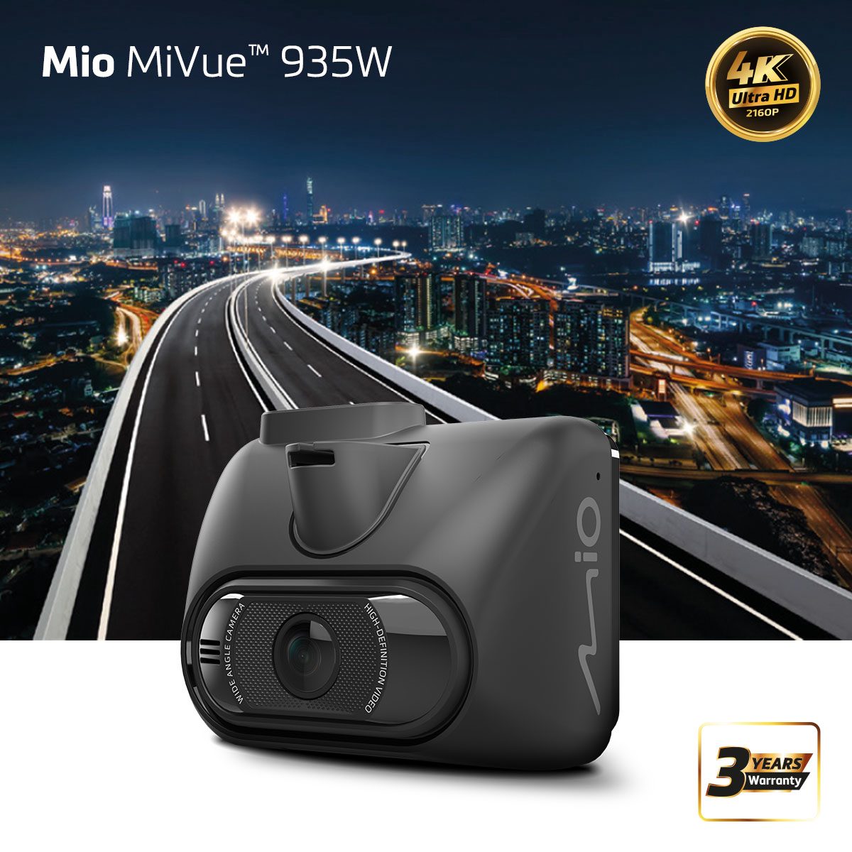 Mio MiVue 935W, GPS, Wi-Fi, Dash Cam, Audio recorder