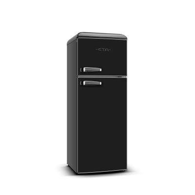 Refrigerator, ETA253890020E Storio, Energy efficiency class E, Free standing, Double Door, Height 148.2 cm, Fridge net capacity 170 L, Freezer net capacity 45 L, 44 dB, Black
