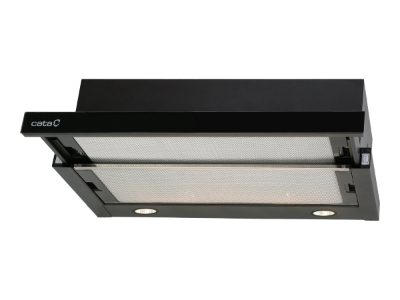 Hood, TF 2003 600 GBK, Telescopic, Energy efficiency class C, Width 60 cm, 390 m³/h, Mechanical control, LED, Black Glass
