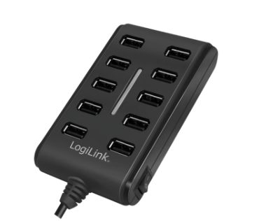 USB Hub 10-Port USB2.0 with power adapter 3.5A, UA0125