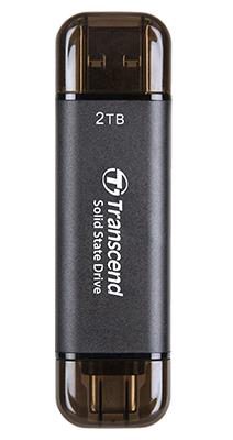 External SSD, TRANSCEND, ESD310C, 2TB, USB-C, USB, 3D NAND, Write speed 950 MBytes/sec, Read speed 1050 MBytes/sec, TS2TESD310C