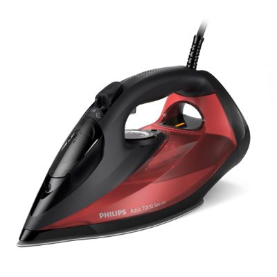 PHILIPS 7000  sērijas Tvaika gludeklis, melna/sarkana