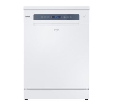 Candy Dishwasher, CF 5C4F0PW, Free standing, Width 59.7 cm, Number of place settings 15, Number of programs 8, Energy efficiency class C, Display, AquaStop function, White