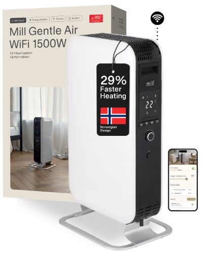 Heater, OIL1500WIFI3 GEN3, Oil Filled Radiator, 1500 W, Number of power levels 3, Suitable for rooms up to 25 m², White/Black
