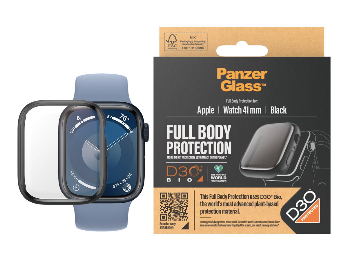 Screen protector, Apple, Watch Series 9 with D30, 41mm, Glass, Black