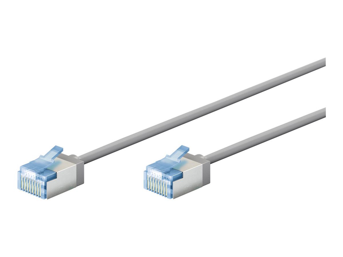 Goobay 74304 Ultra-Flexible CAT 6A Patch Cable, Slim, U/UTP, 0.15 m, Grey, Goobay