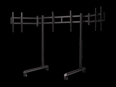 Next Level Racing Floor stand, Tube Freestanding Triple Monitor Stand, Up to 3x43 ", Height adjustment, Tilt, Maximum weight (capacity) 50 kg, Black