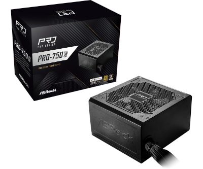 Power Supply, ASROCK, ATX, PC, 100 - 240 V, 750 W, PRO-750G
