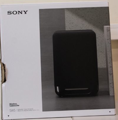 Sony SA-SW5 Wireless 300W Subwoofer for HT-A9/A7000, Sony Speaker, Subwoofer for HT-A9/A7000, 300 W, 2 Ω, Wireless connection, Portable, Black