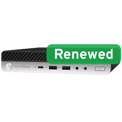 HP Renewed Grade A, EliteDesk 800 G4, Intel Core i5, i5-8500T, 8 GB, SSD, 256 GB, Intel UHD Graphics 630, Windows 11 Pro