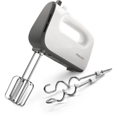 Mixer, HR3740/00, Hand Mixer, 450 W, Number of speeds 5, Turbo mode, White/Grey