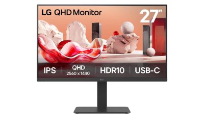 LCD Monitor, LG, 27BA65QB-B, 27", Panel IPS, 2560x1440, 16:9, 100Hz, Matte, 5 ms, Speakers, Swivel, Pivot, Height adjustable, Tilt, Colour Black