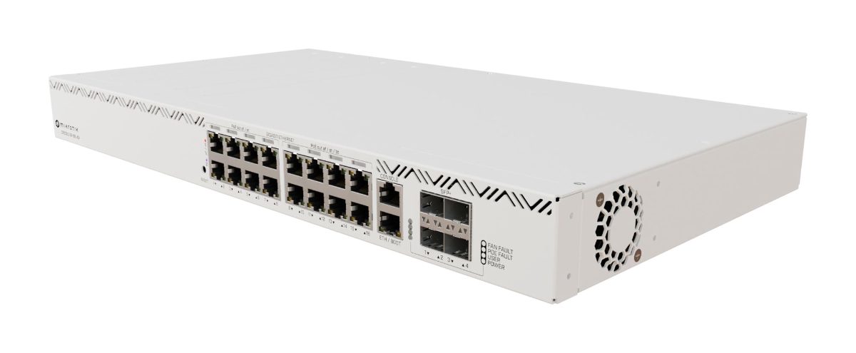 Cloud Router Switch, CRS320-8P-8B-4S+RM with RouterOS v7, 2U rackmount Enclosure, Mesh Support No, MU-MiMO No, No mobile broadband