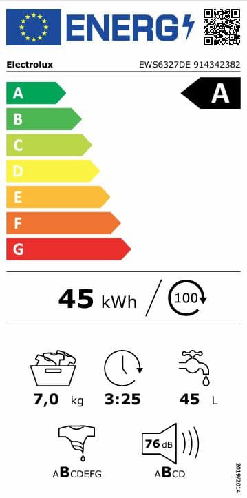 Electrolux veļas mazg.mašīna (front.ielāde), 600.sērija „SensiCare“, 7 kg, balta