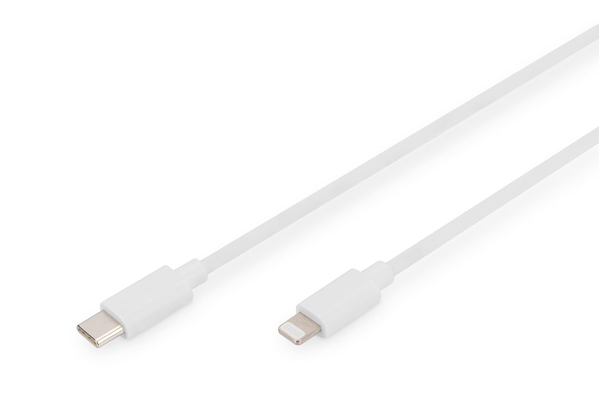Lightning to USB-C data/charging cable, DB-600109-020-W, USB-C to Lightning Apple Lightning 8-pin, USB C