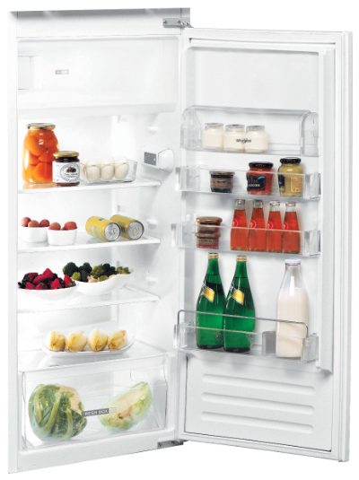 Whirlpool Refrigerator, ARG 7342, Energy efficiency class E, Built-in, Larder, Height 122 cm, Fridge net capacity 171 L, Freezer net capacity 18 L, 36 dB, Inox