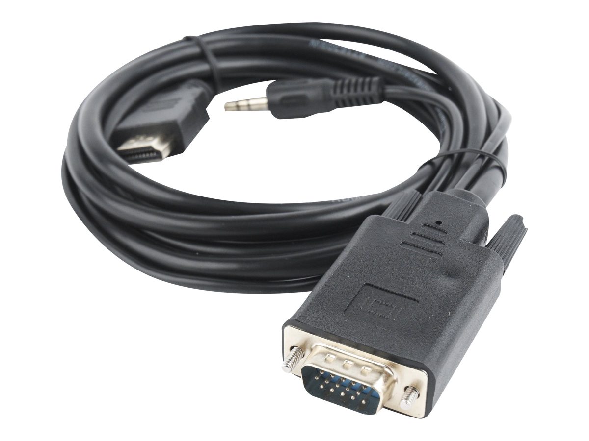 Cablexpert HDMI to VGA and  Audio Adapter Cable, Single Port, 1.8m, Black, Cablexpert