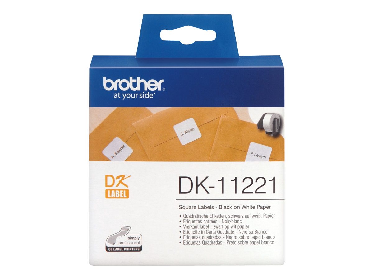DK-11221 Square Paper Label, White, DK, 23mm