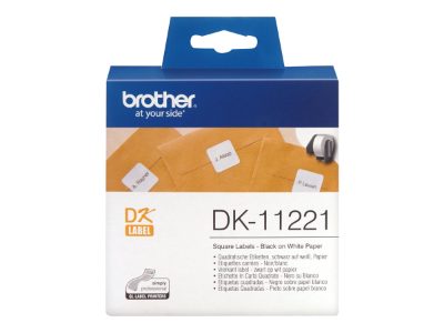 DK-11221 Square Paper Label, White, DK, 23mm