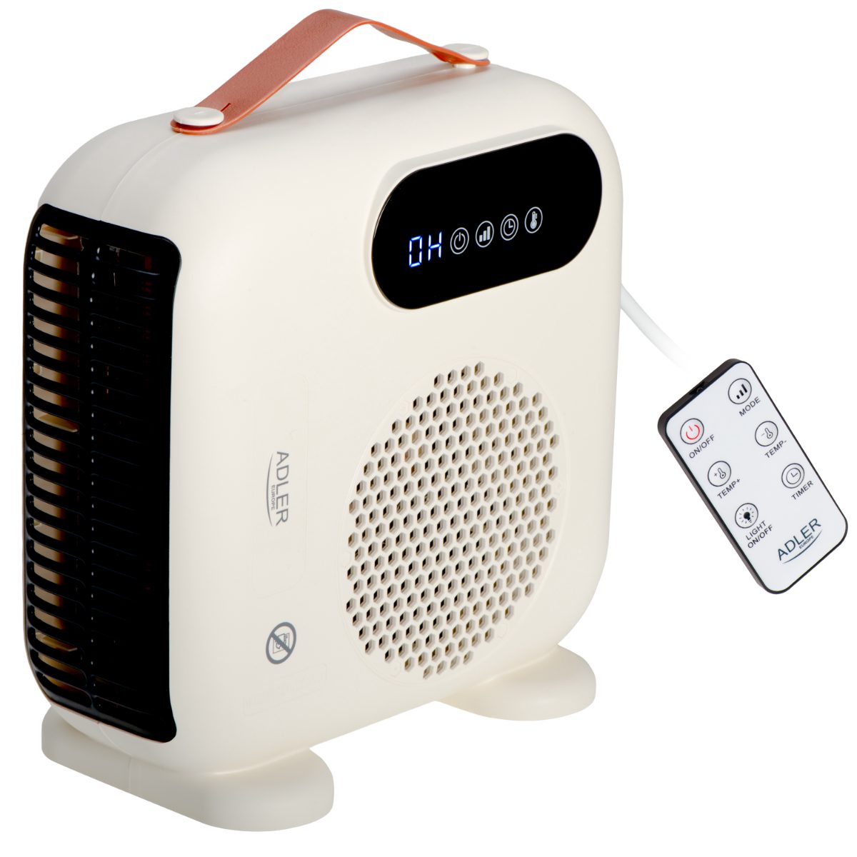 Adler LED Fan Heater with Remote Control, AD 7756, Fan heater, 2000 W, Beige, IPX0