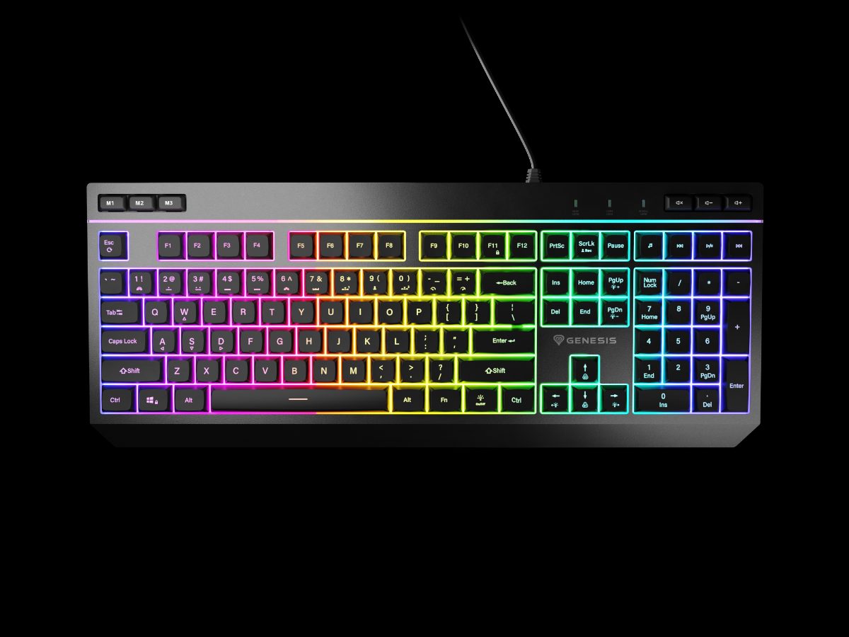 Rhod 530, Membrane Gaming Keyboard, Wired, US, Black