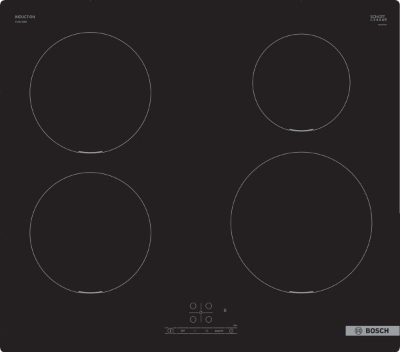 Hob, PUE611BB5E, Induction, Number of burners/cooking zones 4, Touch, Timer, Black