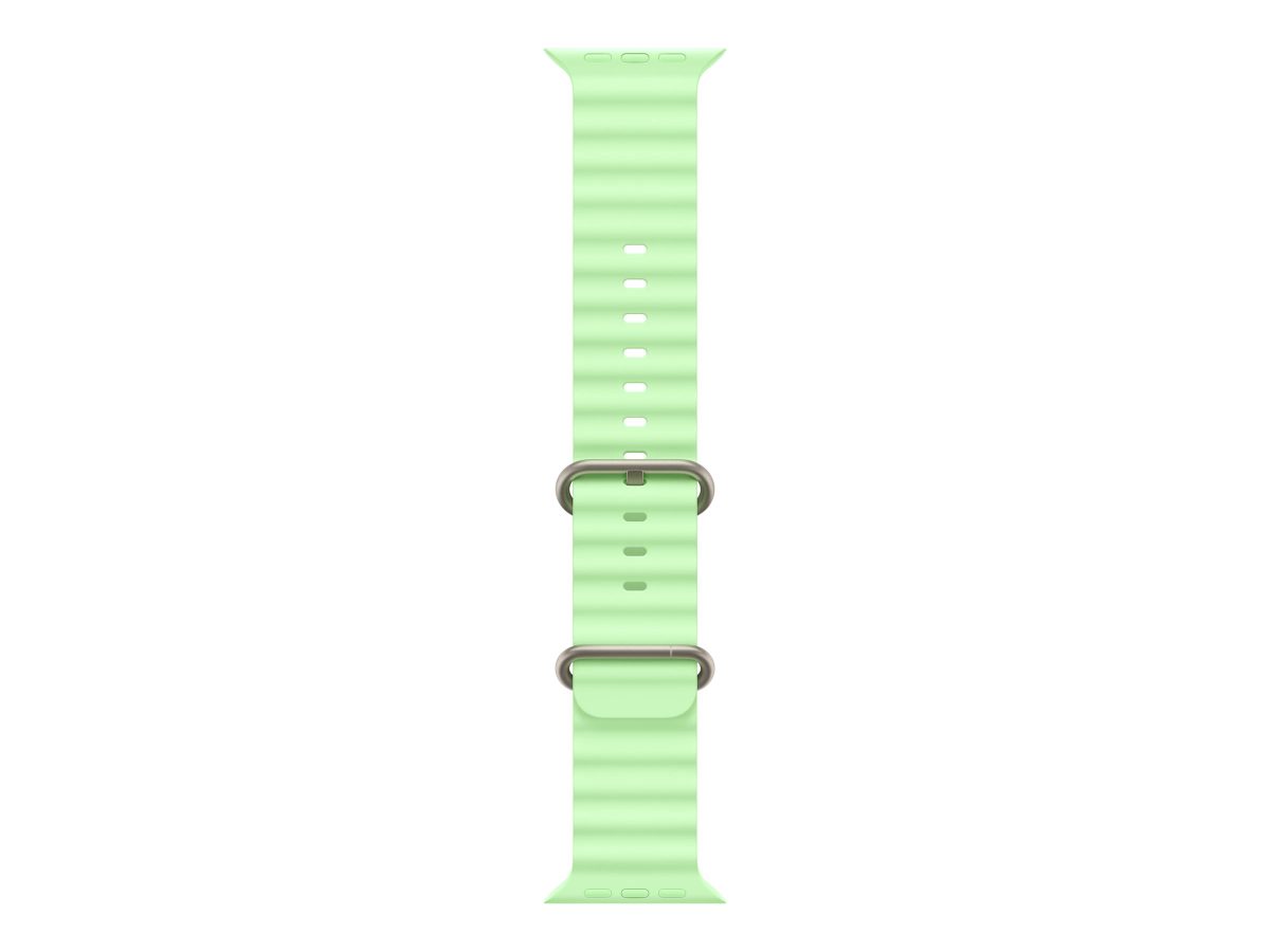 130-200 mm, 49mm Neon Green Ocean Band - Natural Titanium Finish