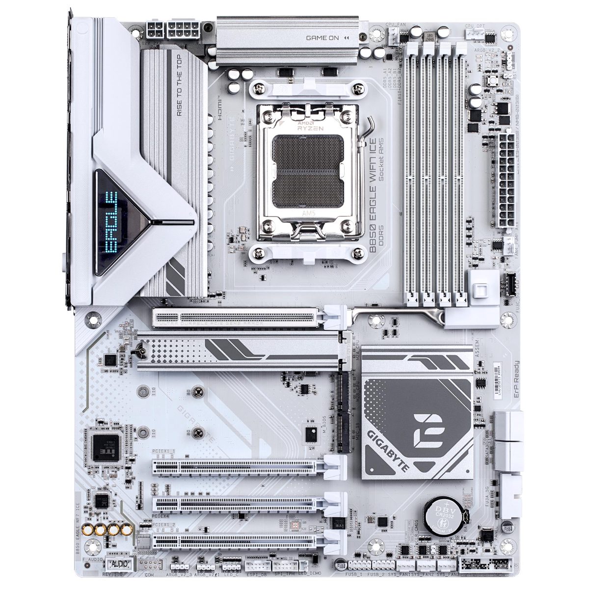 Gigabyte B850 EAGLE WF7 ICE, Processor family AMD, Processor socket AM5, DDR5, Supported hard disk drive interfaces SATA, M.2, Number of SATA connectors 4