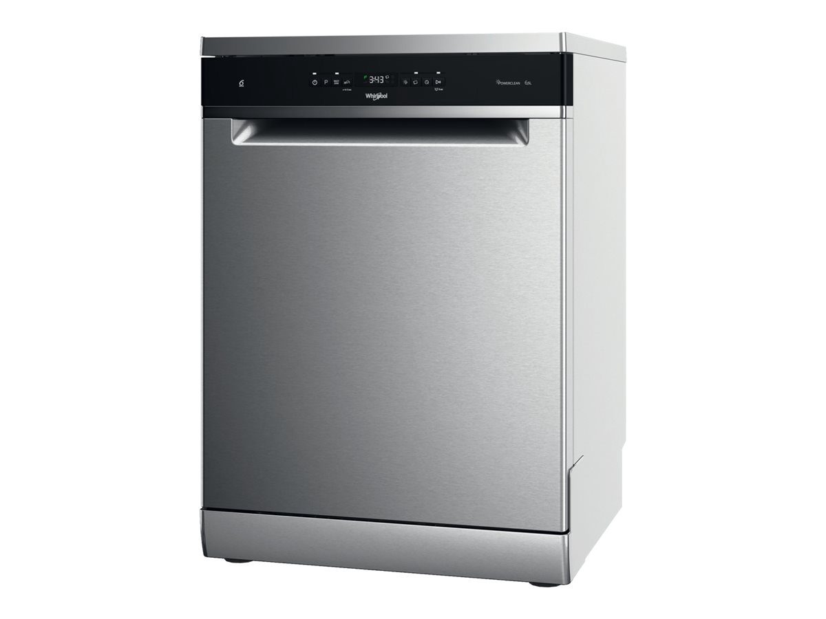 Whirlpool Dishwasher, WFO 3T133 P 6.5 X, Freestanding, Width 60 cm, Number of place settings 14, Number of programs 10, Energy efficiency class D, Display, Stainless steel