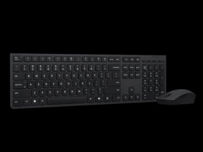 Lenovo Professional Wireless Rechargeable Combo Keyboard and Mouse, Keyboard and Mouse Set, Wireless, Mouse included, Bluetooth, US Euro, Rechargeable professional, Grey