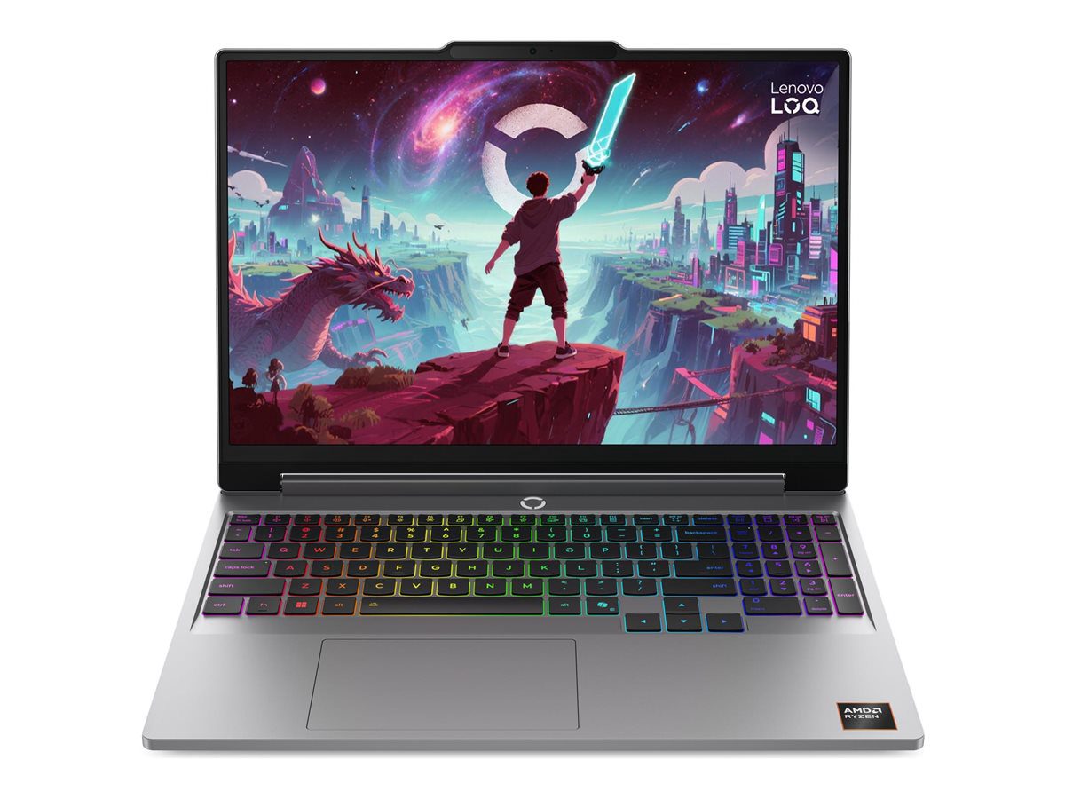 LOQ Essential 15ARP11, Luna Grey, 15.6 ", IPS, FHD, 1920 x 1080 pixels, 144 Hz, Anti-glare, AMD Ryzen 7, 170, 16 GB, SODIMM DDR5, NVIDIA GeForce RTX 5060, GDDR7, 8 GB, Windows 11 Home, 802.11ax, Bluetooth version 5.2, Keyboard language US international, Keyboard backlit, Warranty 24 month(s), Battery warranty 12 month(s)