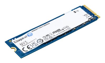 Kingston SSD, NV3, 2000 GB, SSD form factor M.2 2280, Solid-state drive interface PCIe NVMe Gen 4.0 (x4), Read speed 6000 MB/s, Write speed 5000 MB/s