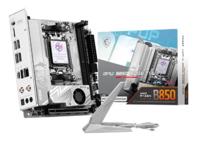 MSI MPG B850I EDGE TI WIFI, Processor family AMD B850, Processor socket AM5, DDR5, Supported hard disk drive interfaces SATA, M.2, Number of SATA connectors 2