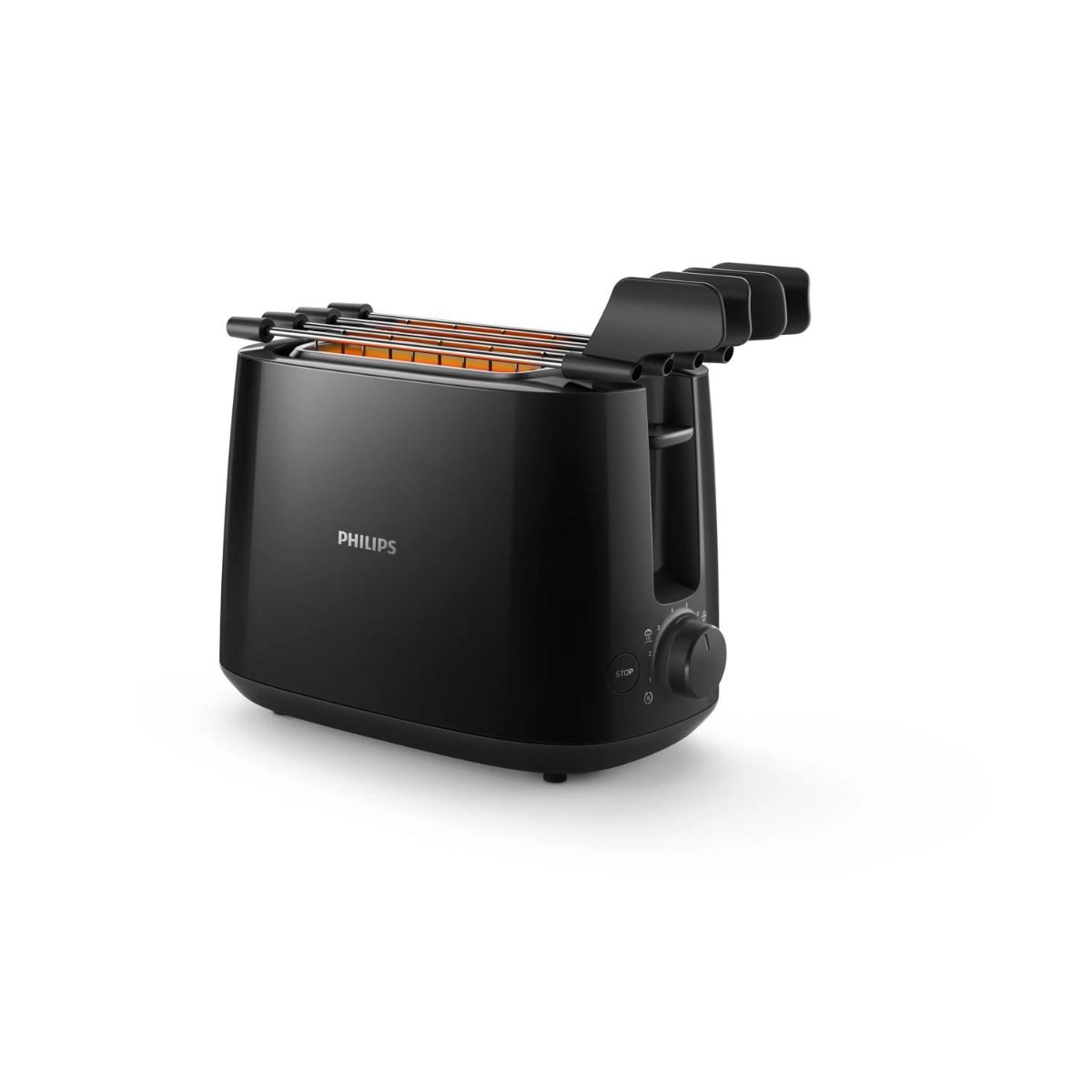 PHILIPS Tosteris, 550-650 W, melns
