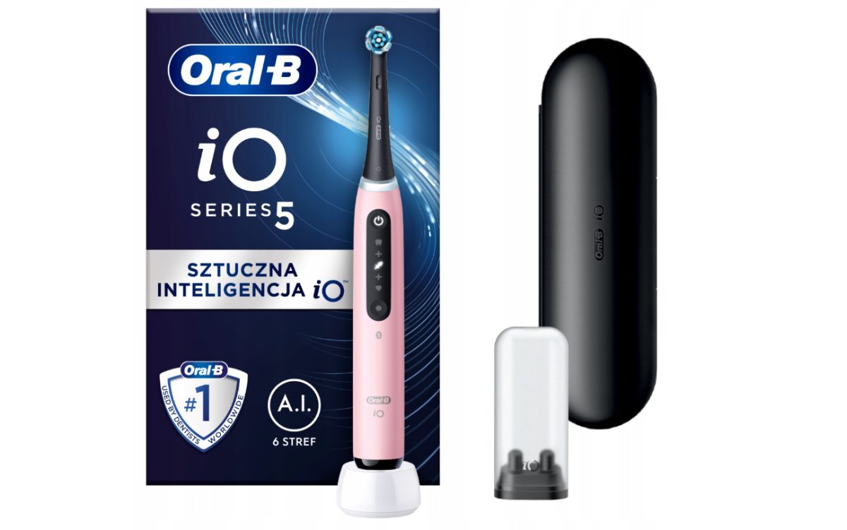 Oral-B Electric Toothbrush, iO5 Series, Rechargeable, For adults, Number of brush heads included 1, Number of teeth brushing modes 5, Pink