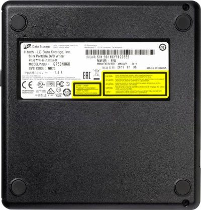 Ultra Slim Portable DVD-Writer, GP60NB60, Interface USB 2.0, DVD±R/RW, CD read speed 24 x, CD write speed 24 x, Black, Desktop/Notebook