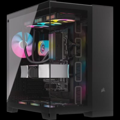 Dual Chamber PC Case, 6500X, Black/Obsidian Aluminum, Mid-Tower