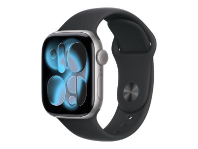 Apple Watch Series 11 GPS + Cellular 42mm Space Grey Aluminium Case with Black Sport Band - M/L, Apple