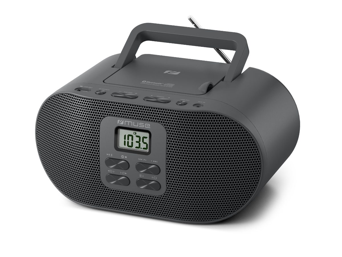 Muse M-33 BT, Portable Radio CD/MP3 Player with Bluetooth and USB Port, AUX in
