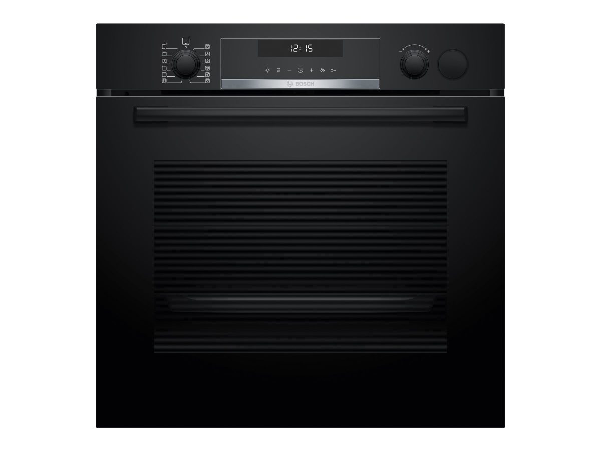 Bosch Oven, HRG578BB7, 71 L, Electric, Pyrolysis, Knobs, Steam function, Height 59.5 cm, Width 59.4 cm, Black