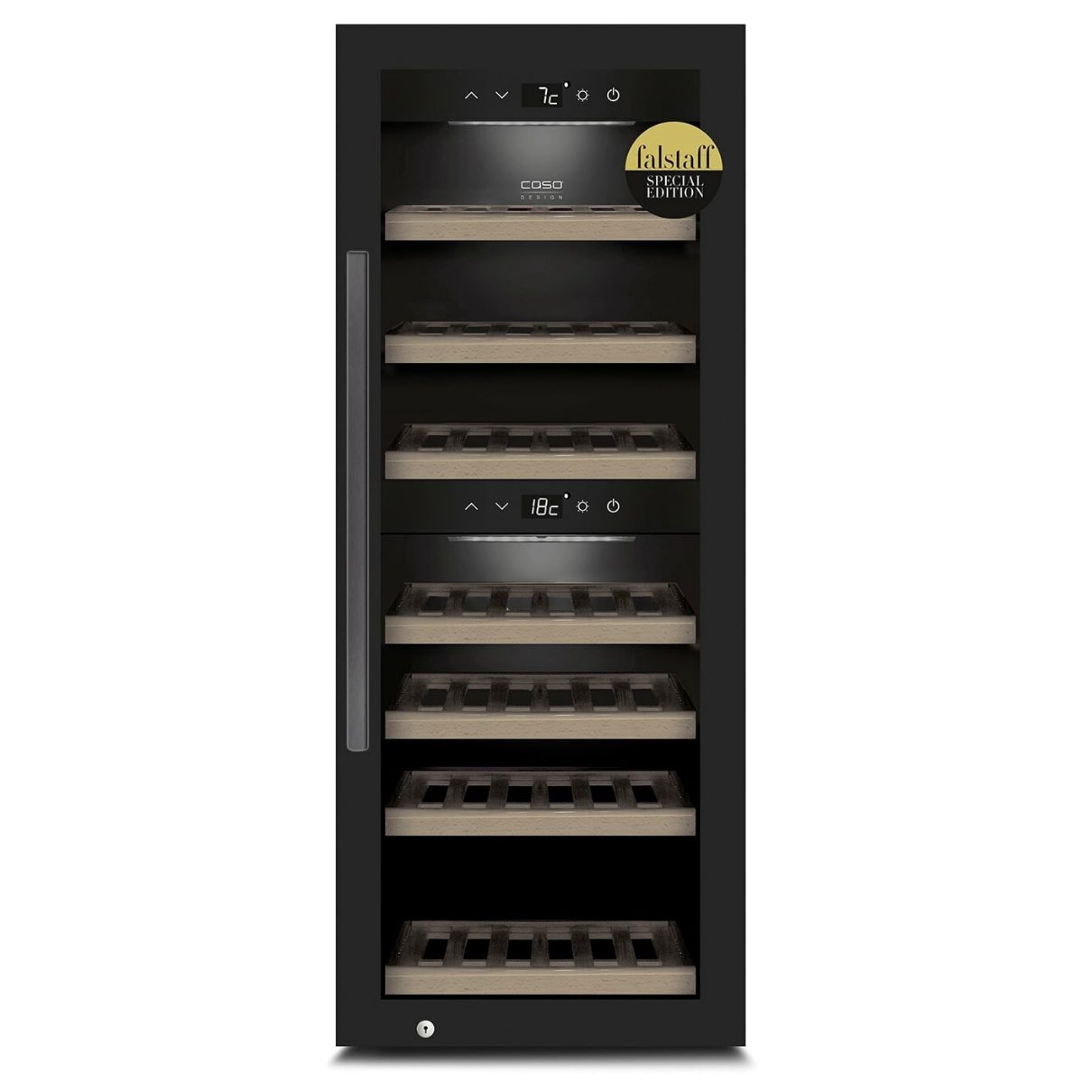 Smart Wine Cooler, WineExclusive 38, Energy efficiency class G, Showcase, Free standing, Bottles capacity 38 bottles, Cooling type Compressor technology, Black