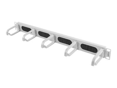 Lanberg 19" Cable Management Brush Panel 5 Rings Type B 1U, AK-1203-S, Grey