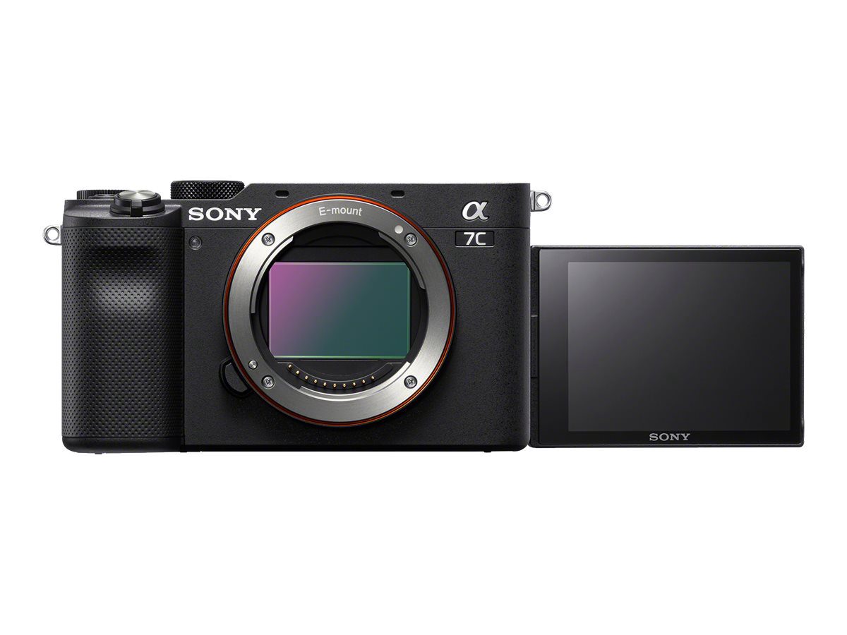 Full-frame Mirrorless Interchangeable Lens Camera, Alpha A7C, Mirrorless Camera body, 24.2 MP, ISO sensitivity (max) 102400, Display diagonal 3.0 ", Video recording, Wi-Fi, Fast Hybrid AF, Magnification 0.59 x, Viewfinder, CMOS, Black